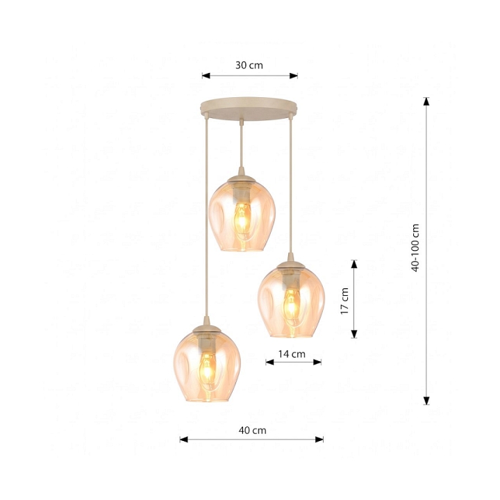 Lampa wisząca ISTAR 3PREM MOKKA AMBER - Emibig