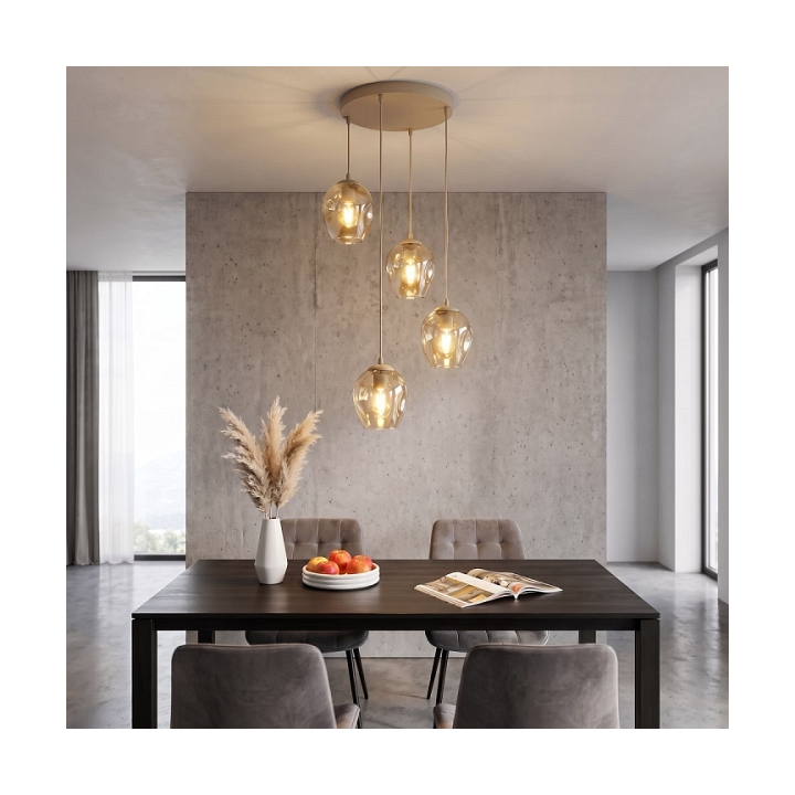 Lampa wisząca ISTAR 4PREM MOKKA AMBER - Emibig