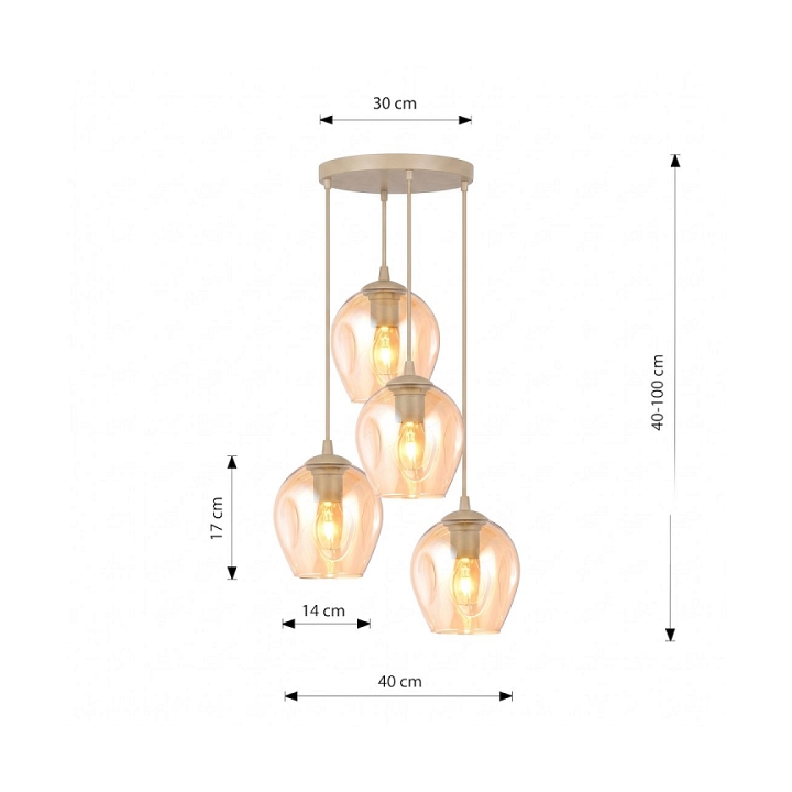 Lampa wisząca ISTAR 4PREM MOKKA AMBER - Emibig
