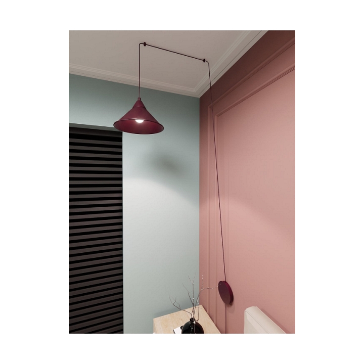 Lampa wisząca ABRAMO 1 BURGUNDY - Emibig