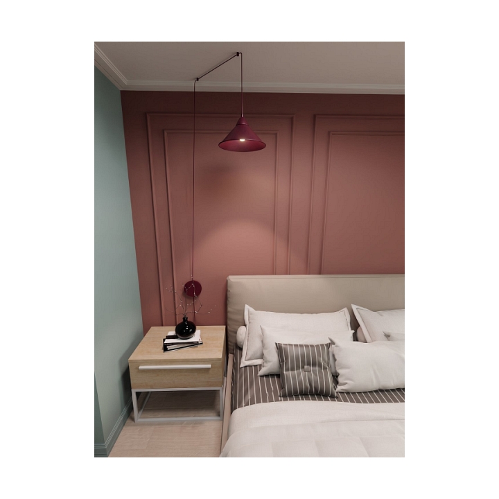 Lampa wisząca ABRAMO 1 BURGUNDY - Emibig