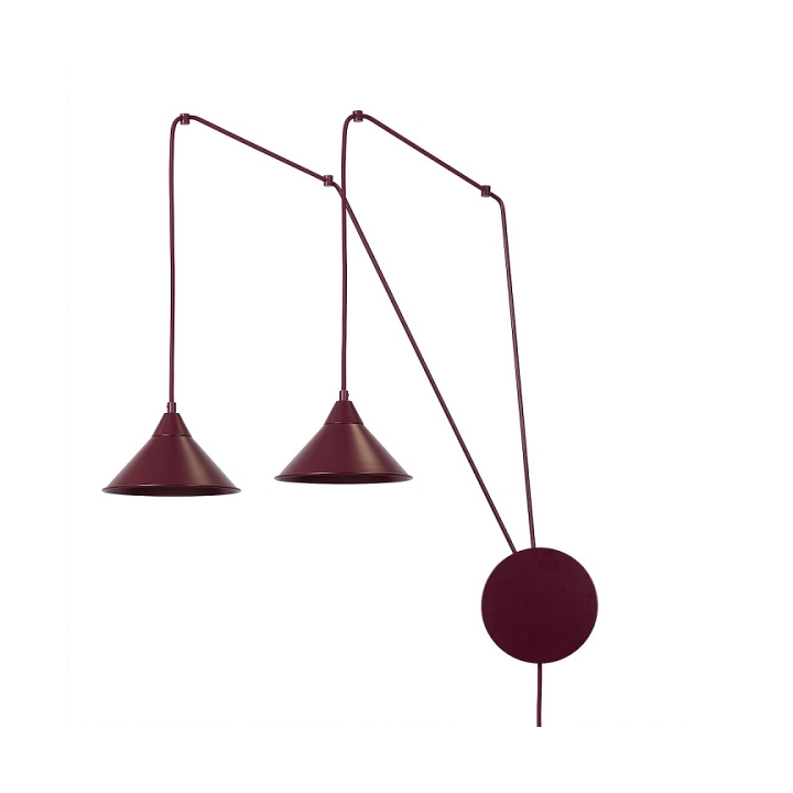 Lampa wisząca ABRAMO 2 BURGUNDY - Emibig