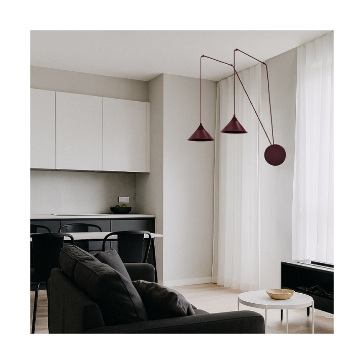 Lampa wisząca ABRAMO 2 BURGUNDY - Emibig