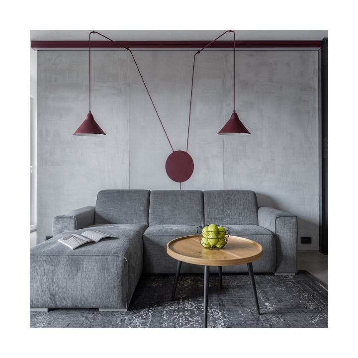 Lampa wisząca ABRAMO 2 BURGUNDY - Emibig