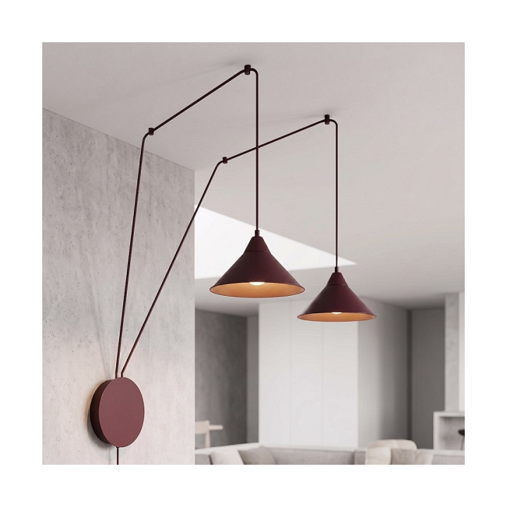 Lampa wisząca ABRAMO 2 BURGUNDY - Emibig