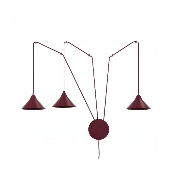 Lampa wisząca ABRAMO 3 BURGUNDY - Emibig