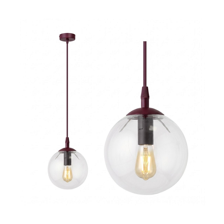 Lampa wisząca COSMO 1 BURGUNDY TRANSPARENT - Emibig