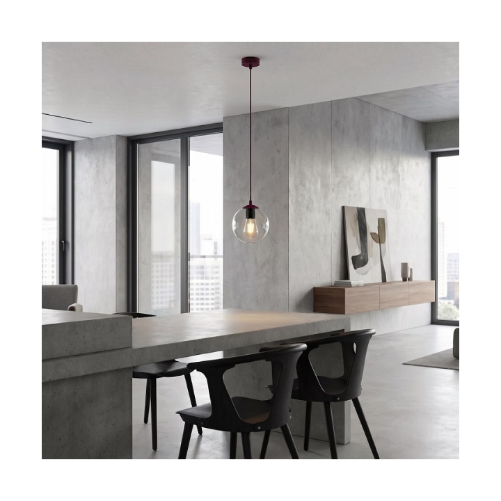 Lampa wisząca COSMO 1 BURGUNDY TRANSPARENT - Emibig