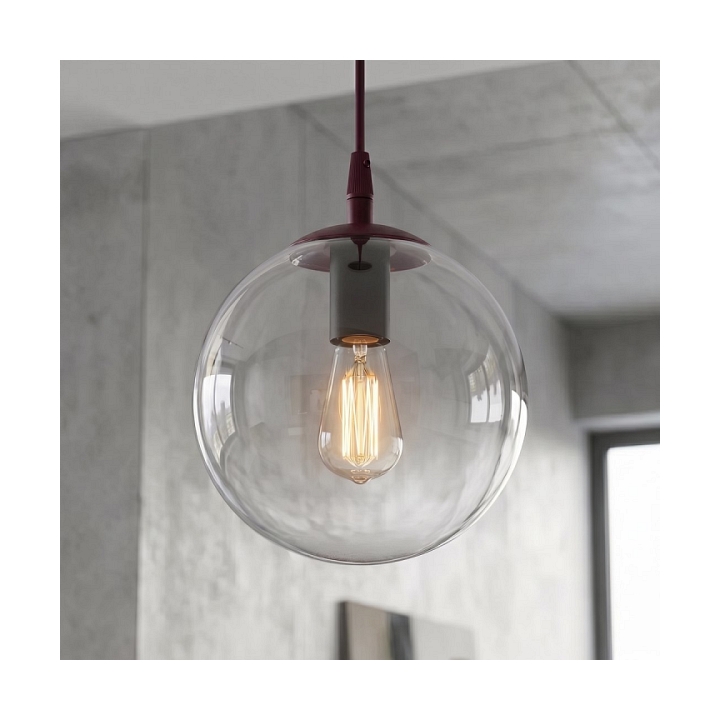 Lampa wisząca COSMO 1 BURGUNDY TRANSPARENT - Emibig