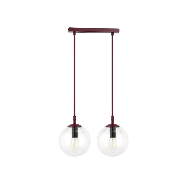 Lampa wisząca COSMO 2 BURGUNDY TRANSPARENT - Emibig