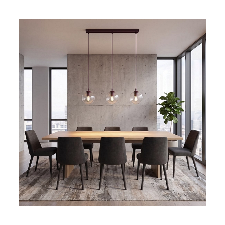 Lampa wisząca COSMO 3 BURGUNDY TRANSPARENT - Emibig