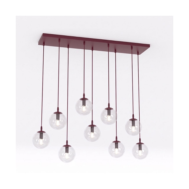 Lampa wisząca COSMO 9 BURGUNDY TRANSPARENT - Emibig