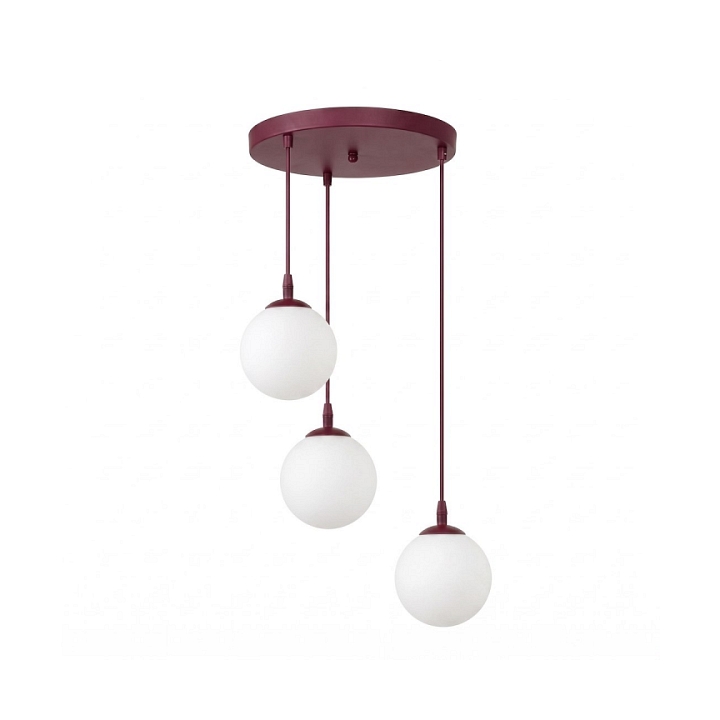 Lampa wisząca COSMO 3PREM BURGUNDY OPAL - Emibig