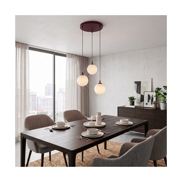 Lampa wisząca COSMO 3PREM BURGUNDY OPAL - Emibig