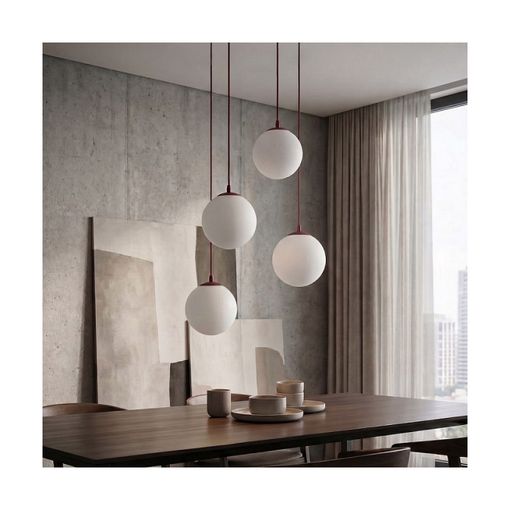 Lampa wisząca COSMO 4PREM BURGUNDY OPAL - Emibig