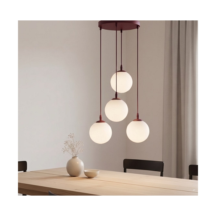 Lampa wisząca COSMO 4PREM BURGUNDY OPAL - Emibig