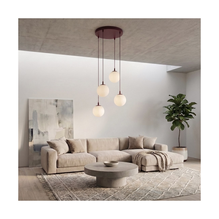Lampa wisząca COSMO 4PREM BURGUNDY OPAL - Emibig