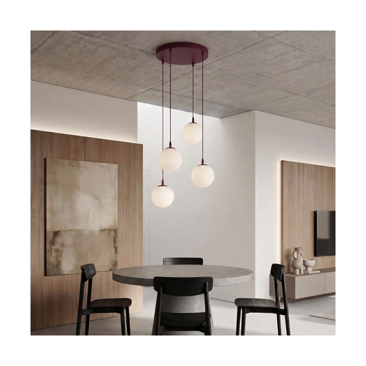 Lampa wisząca COSMO 4PREM BURGUNDY OPAL - Emibig