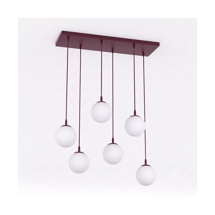 Lampa wisząca COSMO 6 BURGUNDY OPAL - Emibig