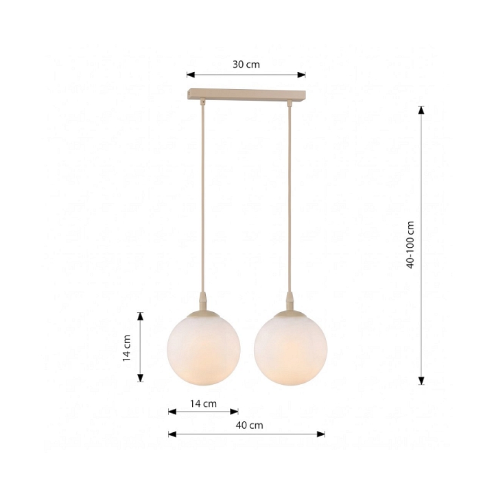 Lampa wisząca COSMO 2 MOKKA OPAL - Emibig