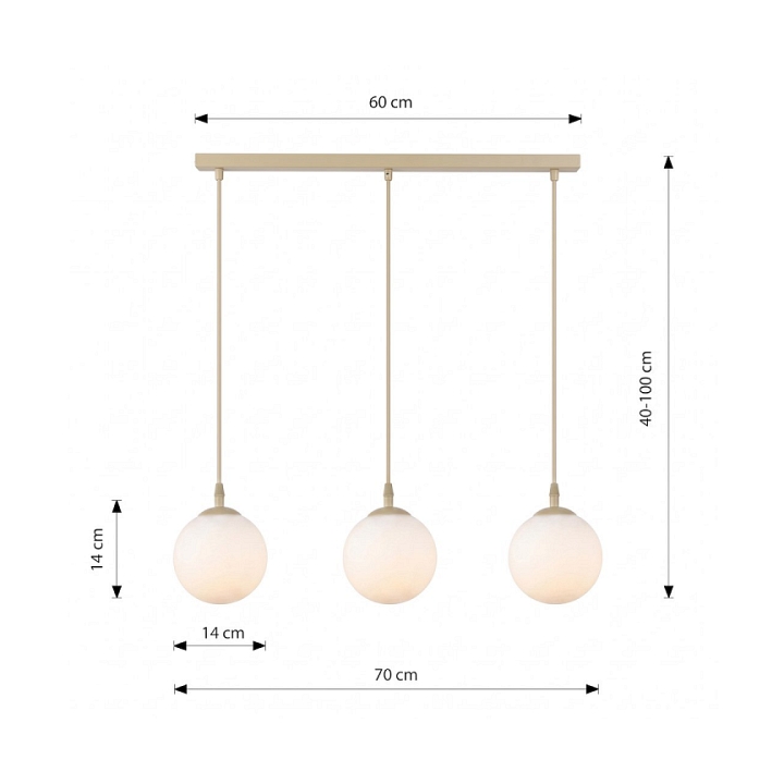 Lampa wisząca COSMO 3 MOKKA OPAL - Emibig