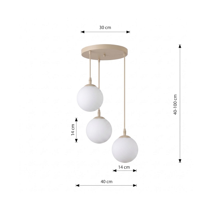 Lampa wisząca COSMO 3PREM MOKKA OPAL - Emibig