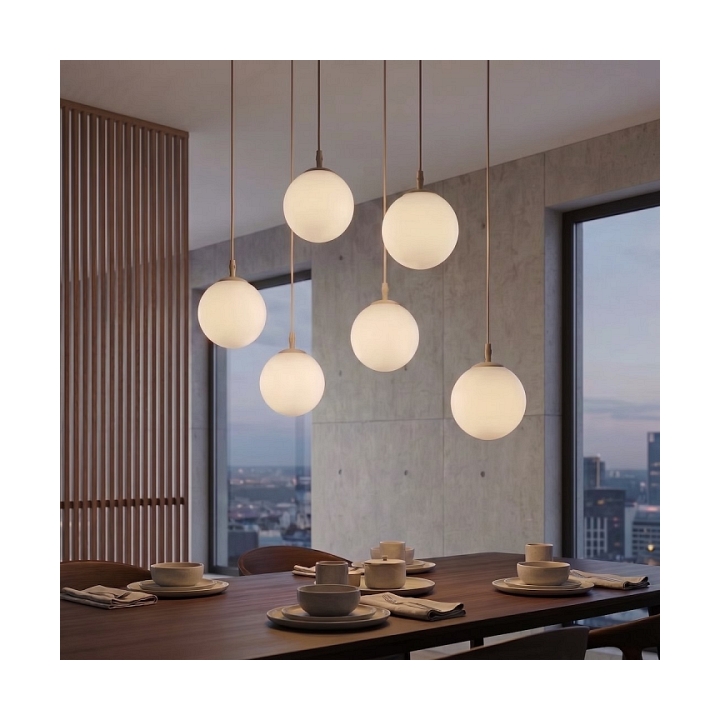 Lampa wisząca COSMO 6 MOKKA OPAL - Emibig