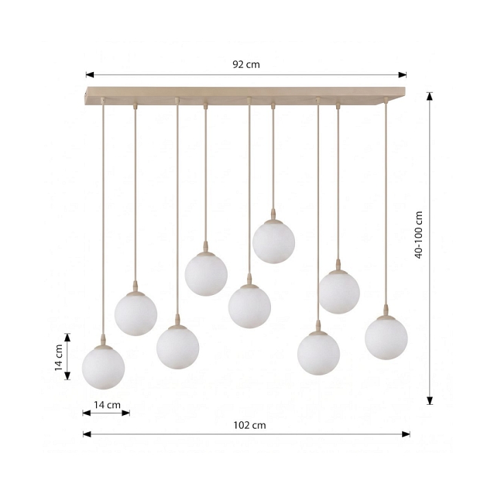 Lampa wisząca COSMO 9 MOKKA OPAL - Emibig