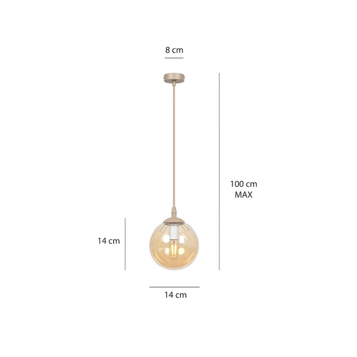 Lampa wisząca COSMO 1 MOKKA AMBER - Emibig