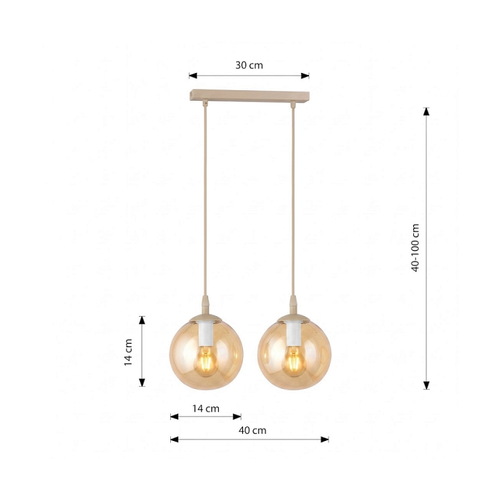 Lampa wisząca COSMO 2 MOKKA AMBER - Emibig