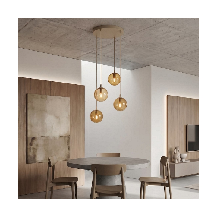 Lampa wisząca COSMO 4PREM MOKKA AMBER - Emibig