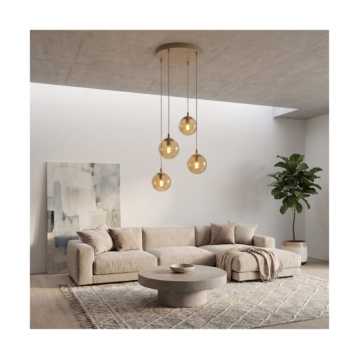 Lampa wisząca COSMO 4PREM MOKKA AMBER - Emibig