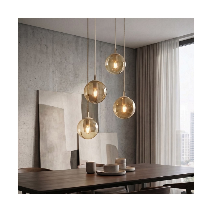 Lampa wisząca COSMO 4PREM MOKKA AMBER - Emibig