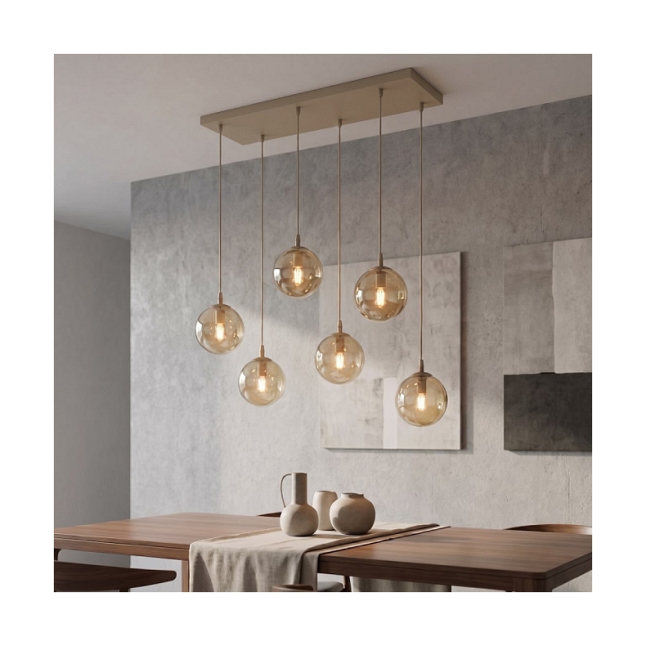 Lampa wisząca COSMO 6 MOKKA AMBER - Emibig
