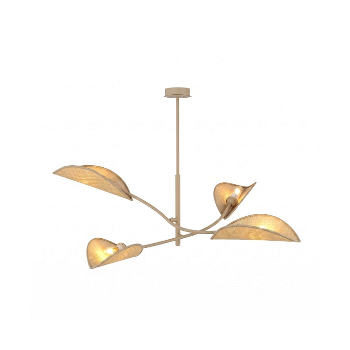 Lampa sufitowa LOTUS 4 MOKKA/RATTAN - Emibig