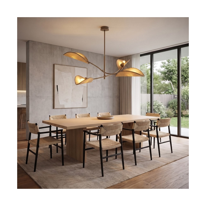 Lampa sufitowa LOTUS 4 MOKKA/RATTAN - Emibig