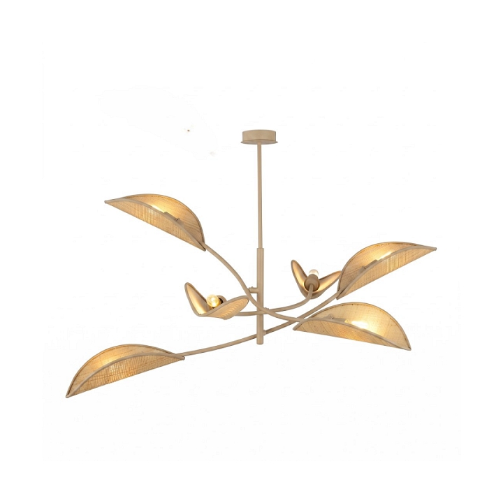 Lampa sufitowa LOTUS 6 MOKKA/RATTAN - Emibig
