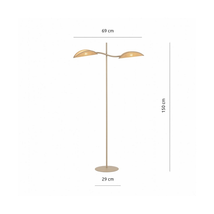 Lampa podłogowa LOTUS LP2 MOKKA/RATTAN - Emibig