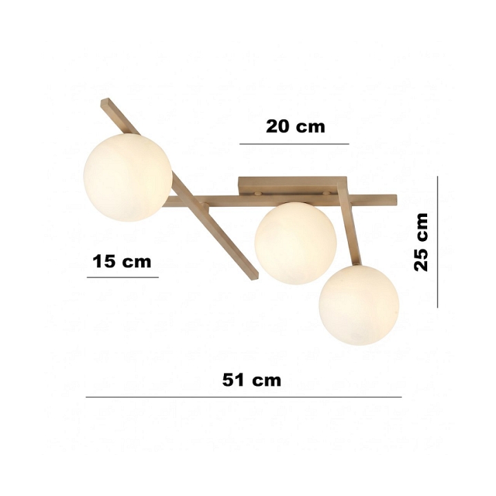 Lampa sufitowa SMART 3 MOKKA OPAL - Emibig