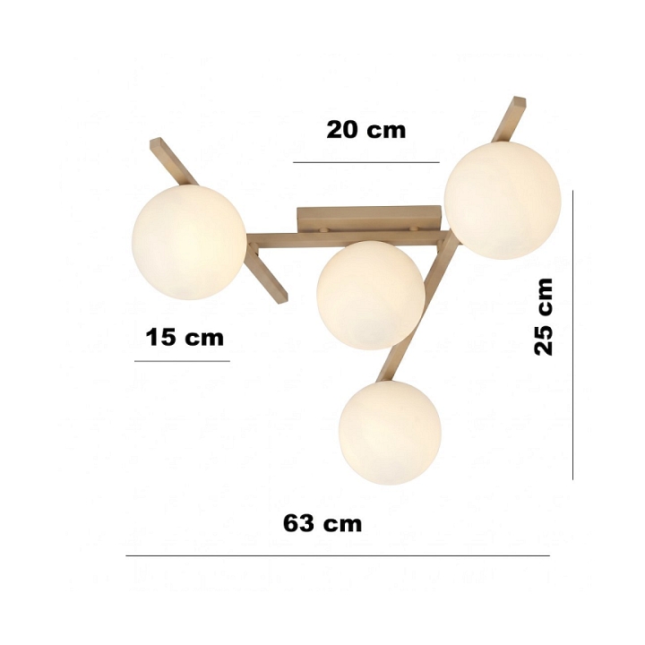 Lampa sufitowa SMART 4 MOKKA OPAL - Emibig