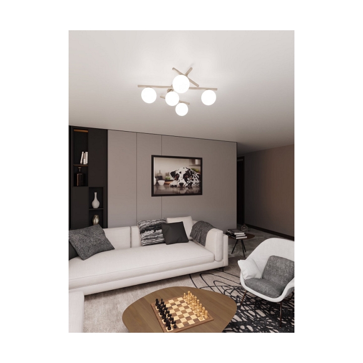Lampa sufitowa SMART 5 MOKKA OPAL - Emibig