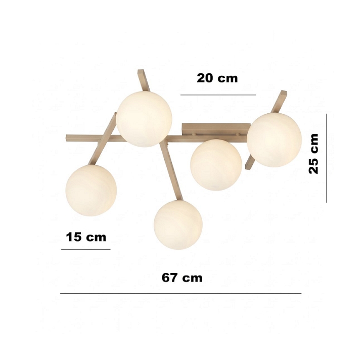 Lampa sufitowa SMART 5 MOKKA OPAL - Emibig
