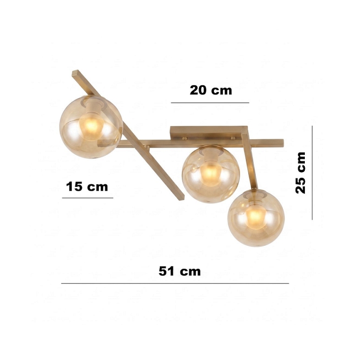 Lampa sufitowa SMART 3 MOKKA AMBER - Emibig
