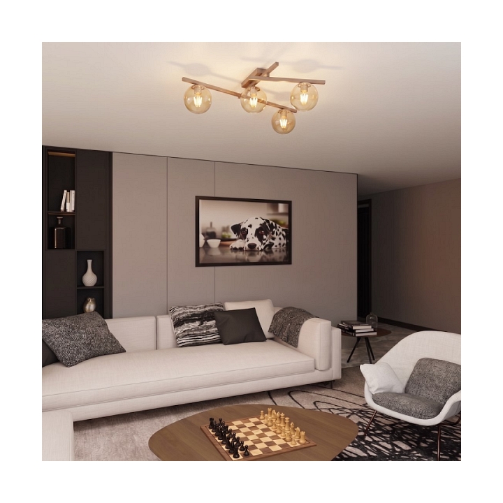 Lampa sufitowa SMART 4 MOKKA AMBER - Emibig