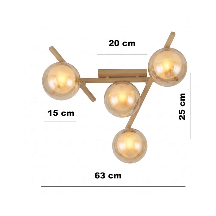 Lampa sufitowa SMART 4 MOKKA AMBER - Emibig