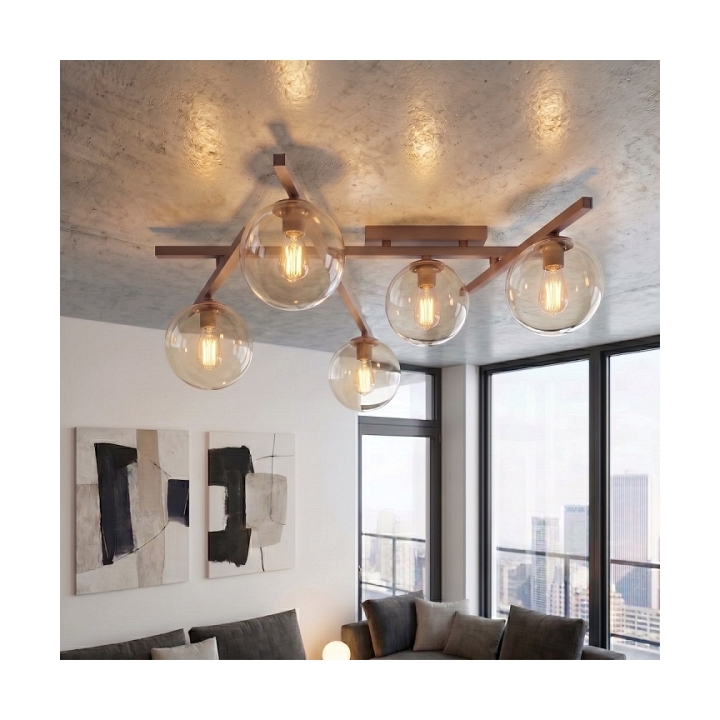 Lampa sufitowa SMART 5 MOKKA AMBER - Emibig
