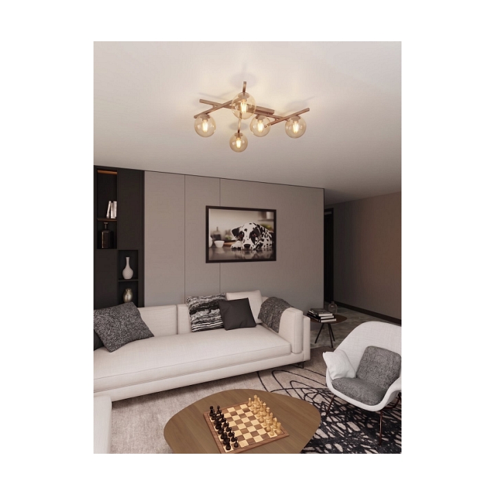Lampa sufitowa SMART 5 MOKKA AMBER - Emibig