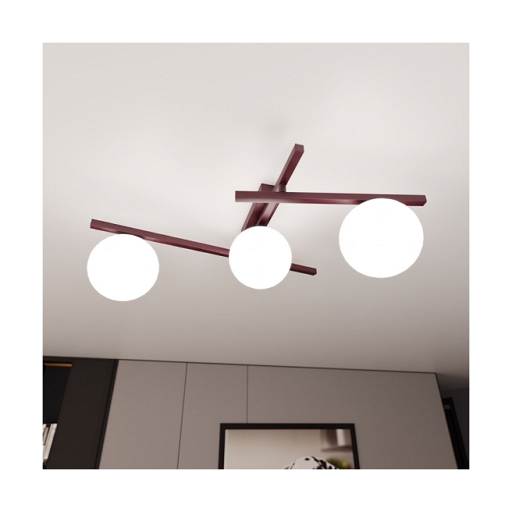 Lampa sufitowa SMART 3 BURGUNDY OPAL - Emibig