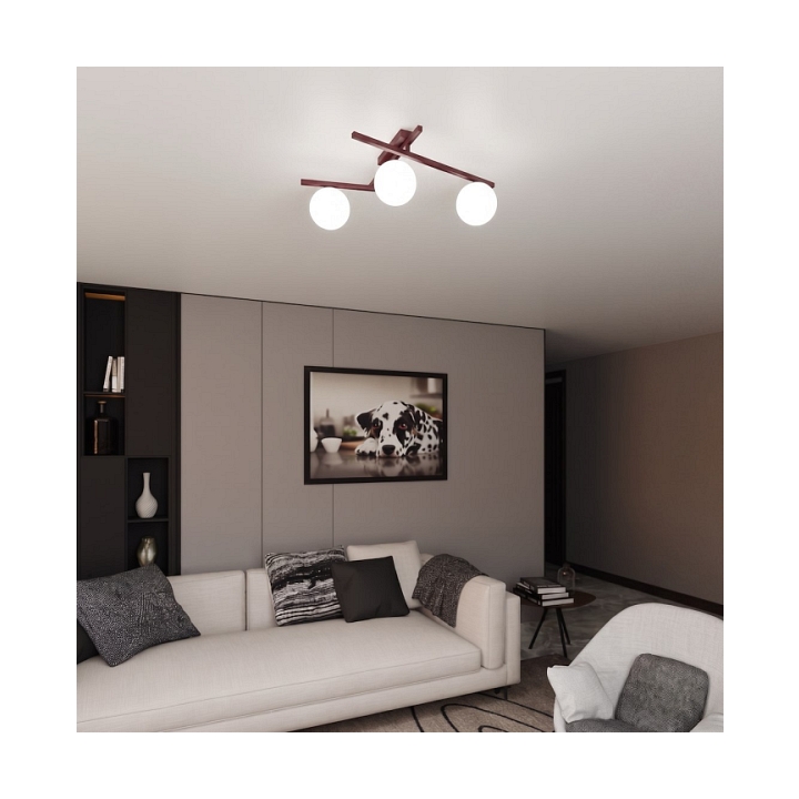 Lampa sufitowa SMART 3 BURGUNDY OPAL - Emibig