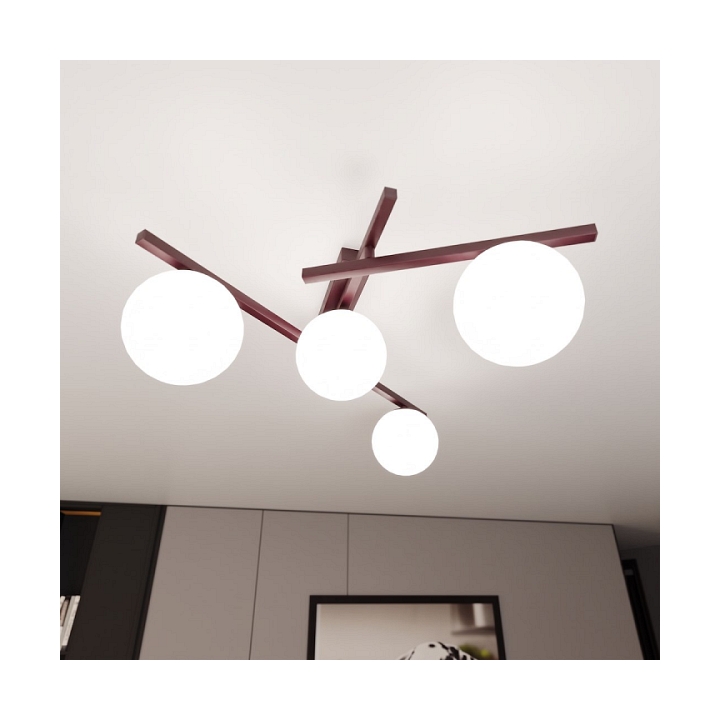 Lampa sufitowa SMART 4 BURGUNDY OPAL - Emibig